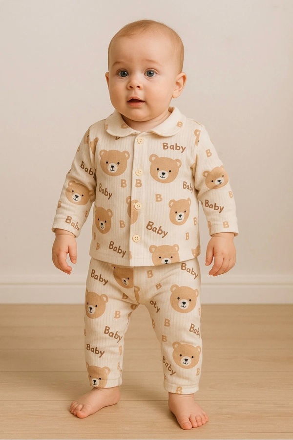 anne dokunuşu gibi KUZUM BEBE Yenidoğan Organik Pamuk 2’li Kız Erkek Bebek Takım