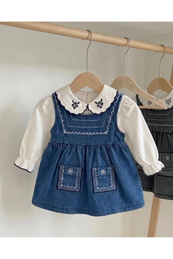 NUNU BABY Sally 2 Parça Kot Elbise