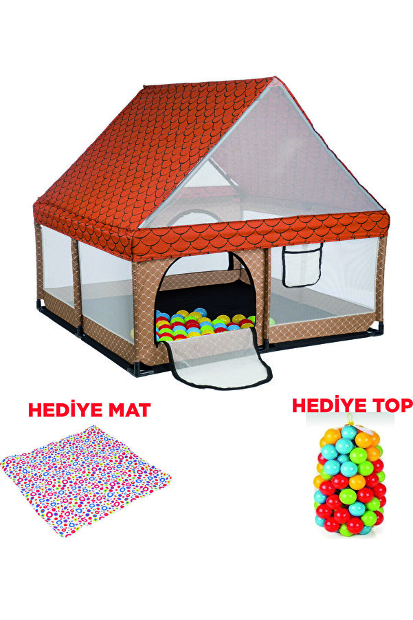 Empressco Çocuklar İçin Renkli Oyun Evi ve Oyun Alanı 120x120