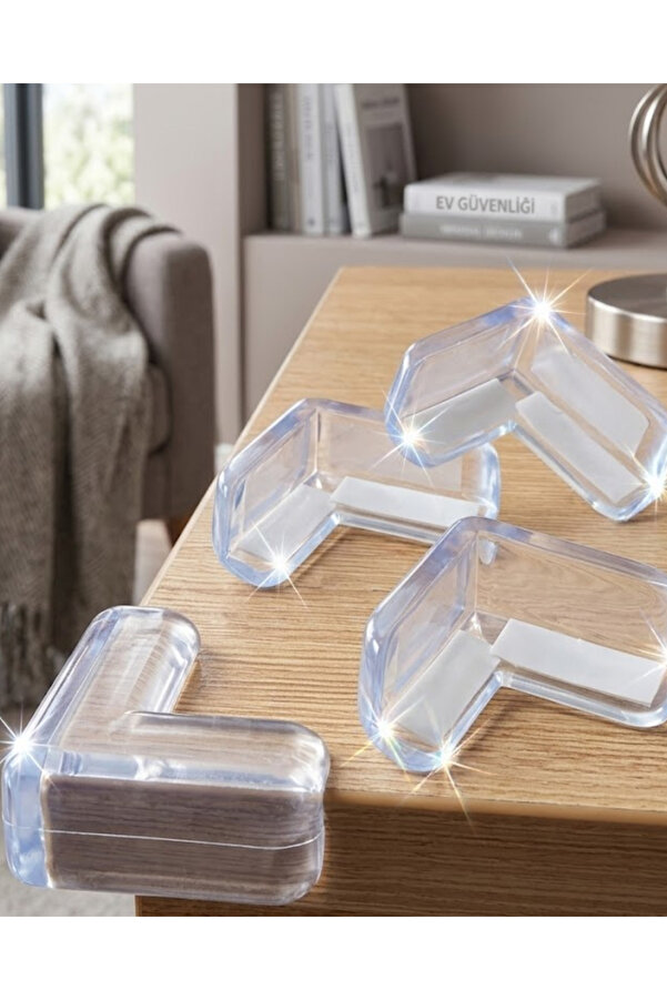 Epilons Şeffaf Köşe Koruyucu 4 Lü Set Çocuk Güvenlik Masa Köşe Aparatı