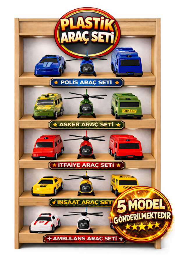 Mind Games 5 Set 3'lü Plastik Oyuncak Araç Seti - 15 Parça Oyun Seti fotoğrafı 1