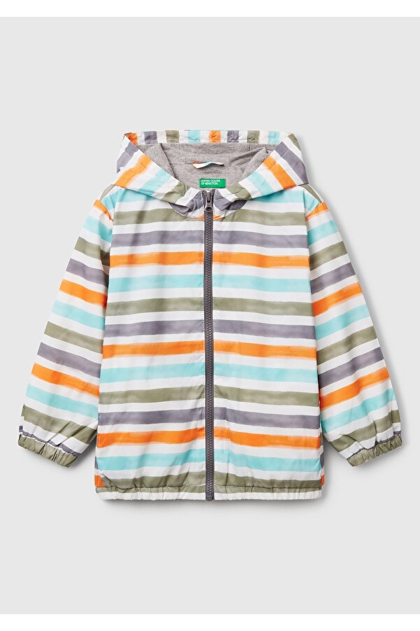 Benetton Mix Erkek Bebek Çizgili Yağmurluk