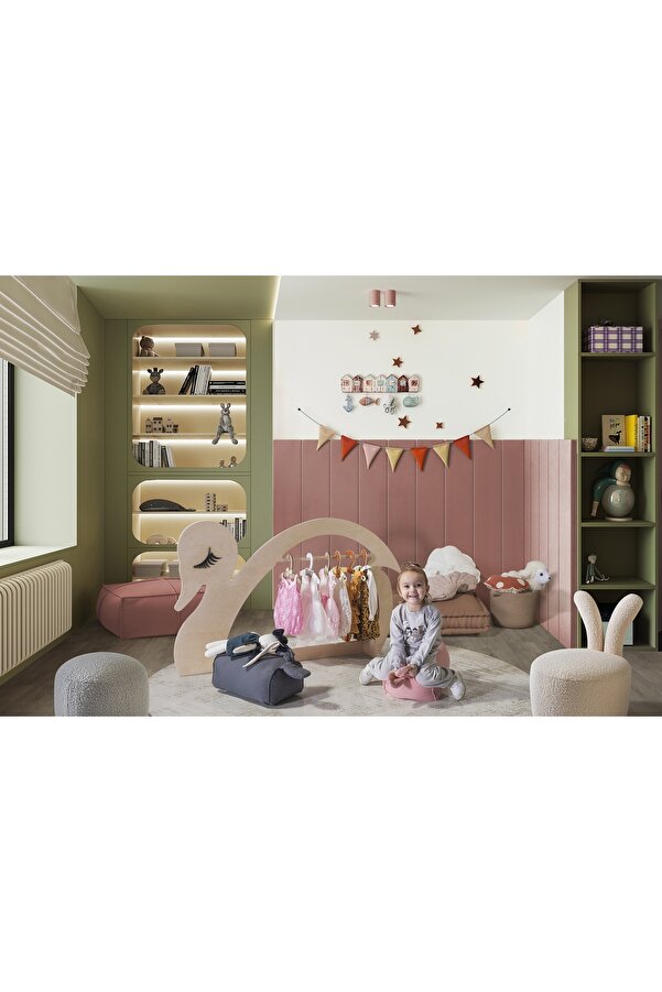 Vivense Kuğu Ahşap Elbise Askı Dolabı