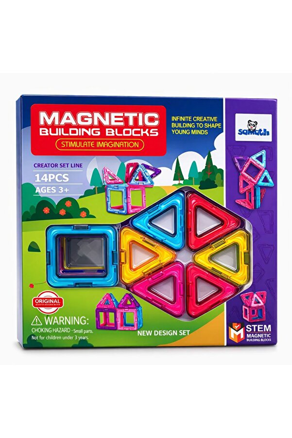 TANRIKULU PAZARLAMA 14 Parça 3D Manyetik Yapı Blokları - Mıknatıslı - Orijinal