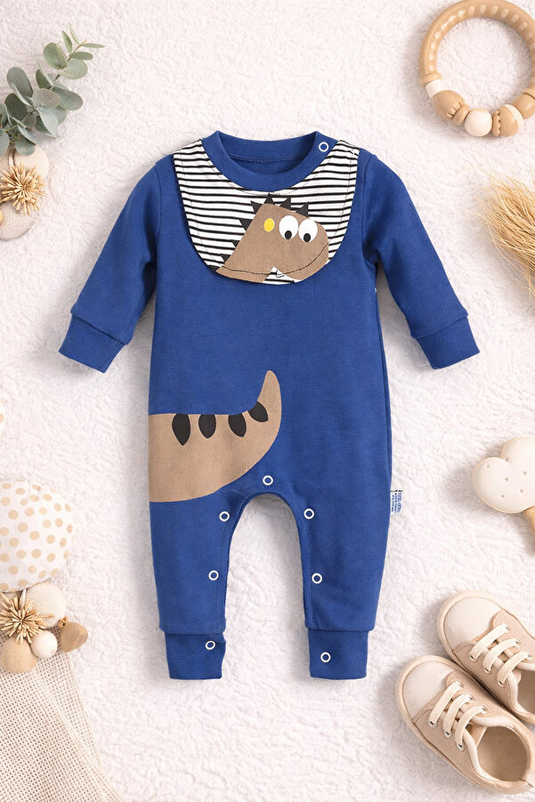 Bubito Dinazor Görselli Ve Önlük Detaylı Bebek Tulum