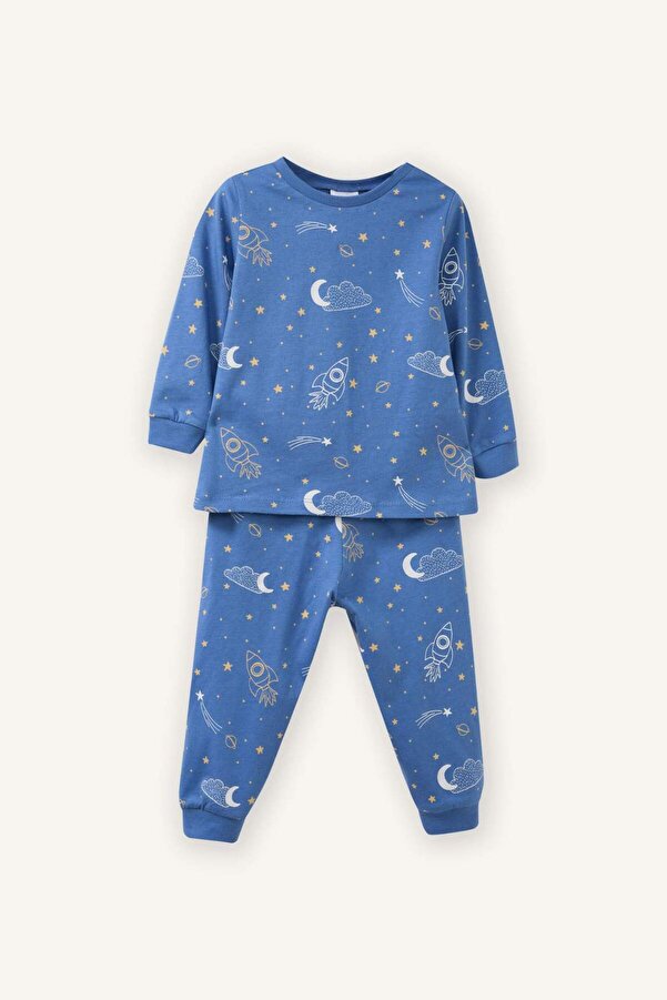 Defacto %100 Pamuklu Desenli 2'li Pijama Takımı Erkek Bebek G8832A526SP