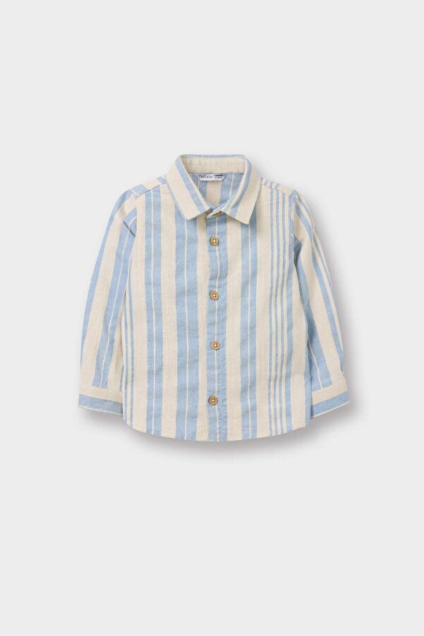 Defacto Çizgili Keten Karışımlı Gömlek Erkek Bebek G6656A526SP