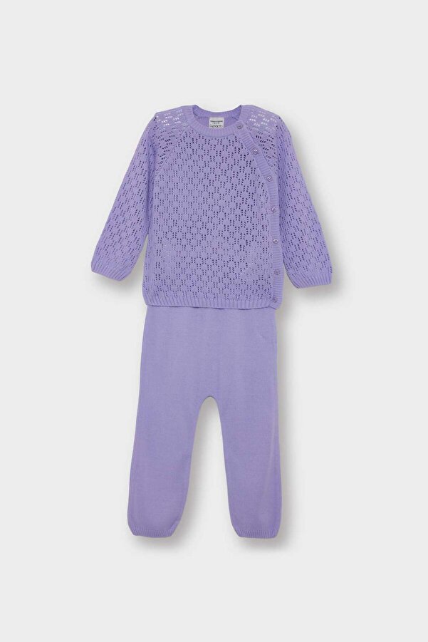 Defacto 2'li Takım Ajurlu Triko Kazak Alt Kız Bebek F3223A525WN