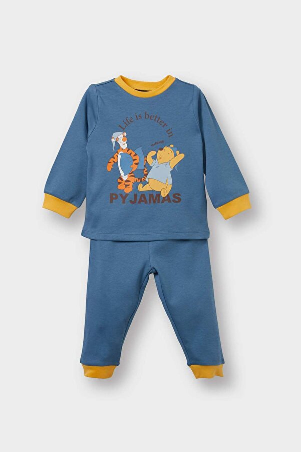 Defacto Erkek Bebek Disney Winnie The Pooh Pijama Takımı Uzun Kollu Üst Uzun Alt F4582A525WN