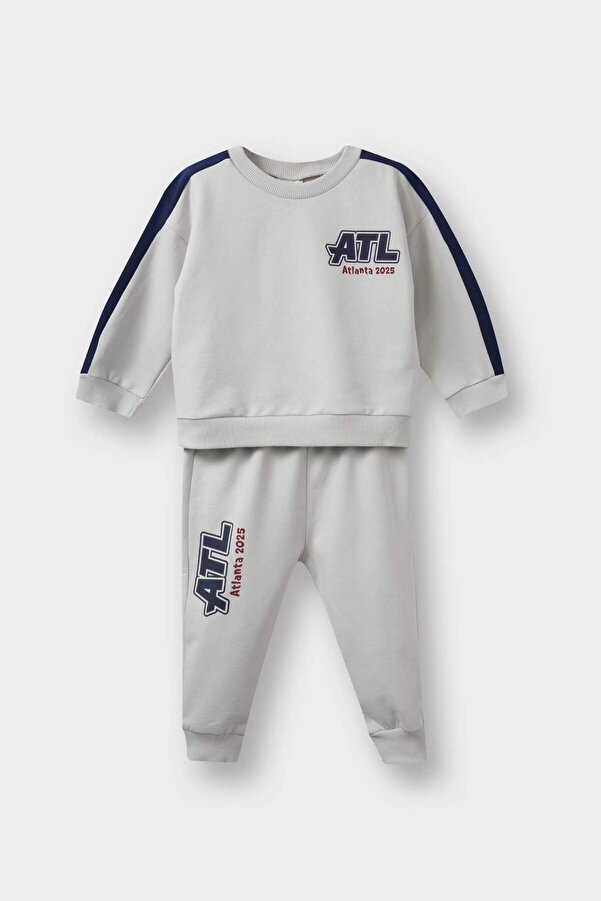 Defacto 2li Takım Okul Baskılı Sweatshirt Eşofman Altı Erkek Bebek F3301A525AU