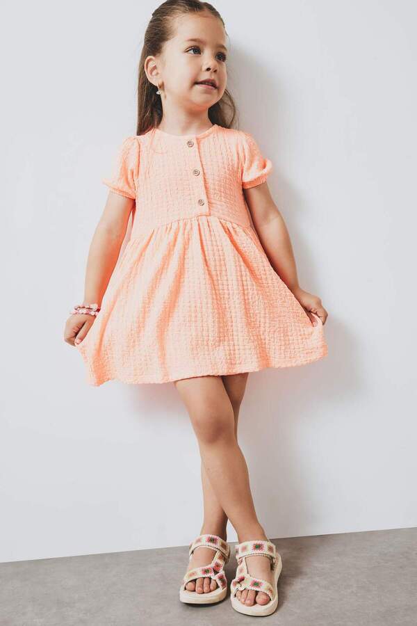 Defacto Kısa Kollu Bürümcük Yazlık Elbise Kız Bebek E8716A525SM