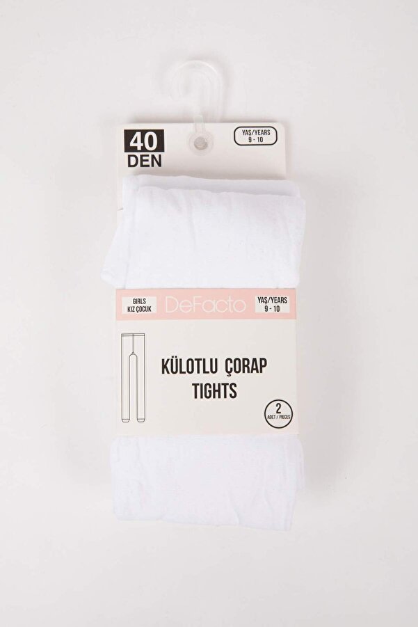 Defacto 23 Nisan Kız Çocuk 2'li 40 Denye Külotlu Okul Çorabı C5310A8NS