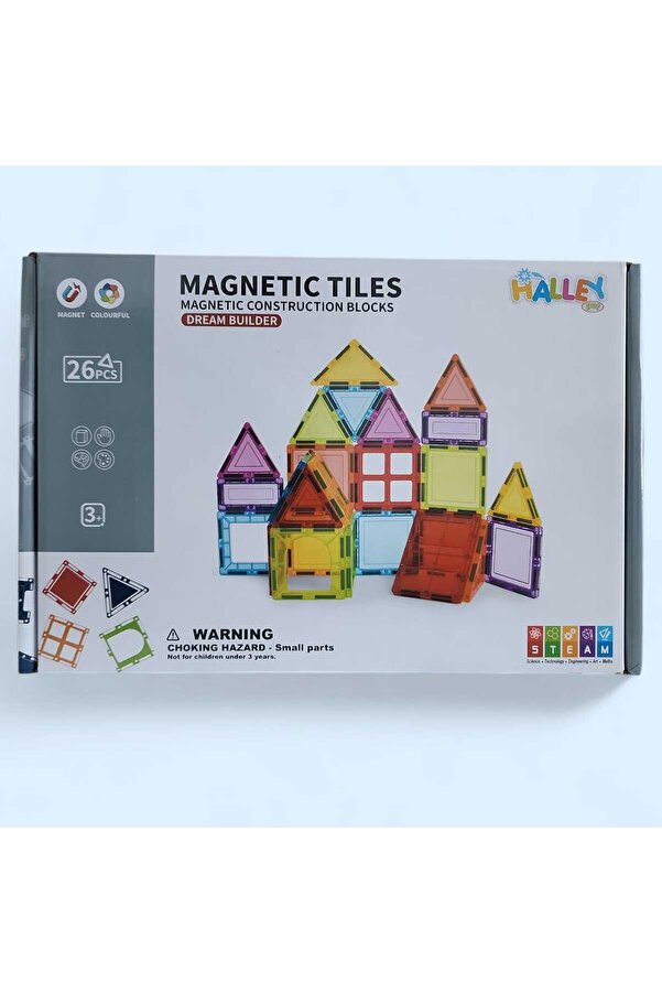 TANRIKULU PAZARLAMA 26 Parça 3D Manyetik Yapı Blokları - Mıknatıslı - Orjinal