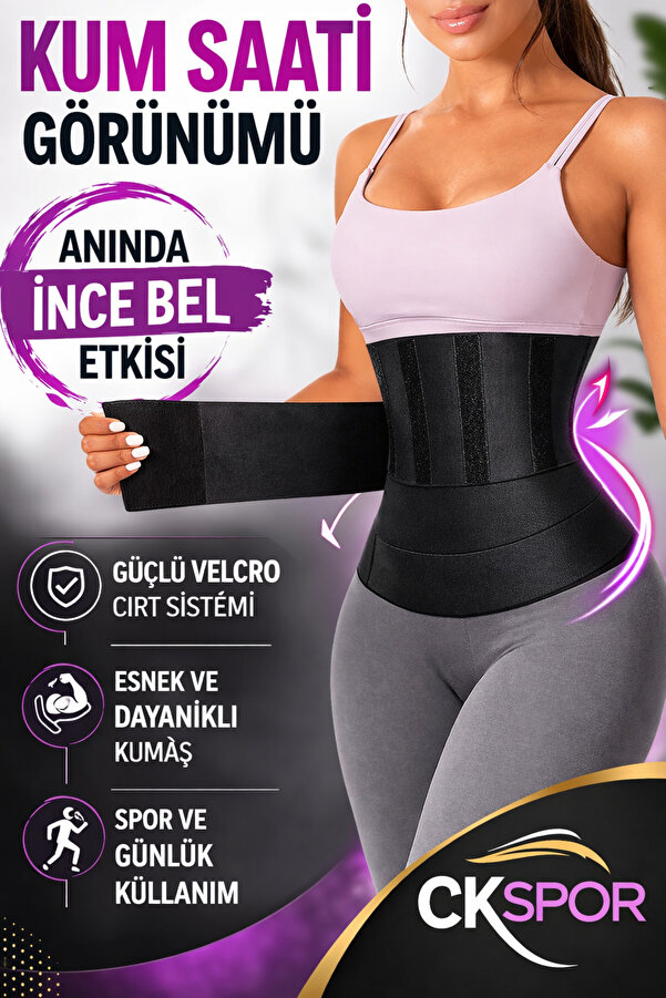 CKSpor Bel Inceltici Kum Saati Bel Korsesi Lohusa Göbek Korsesi Yağ Yakıcı Sıkılaştırıcı Bele Dolamalı