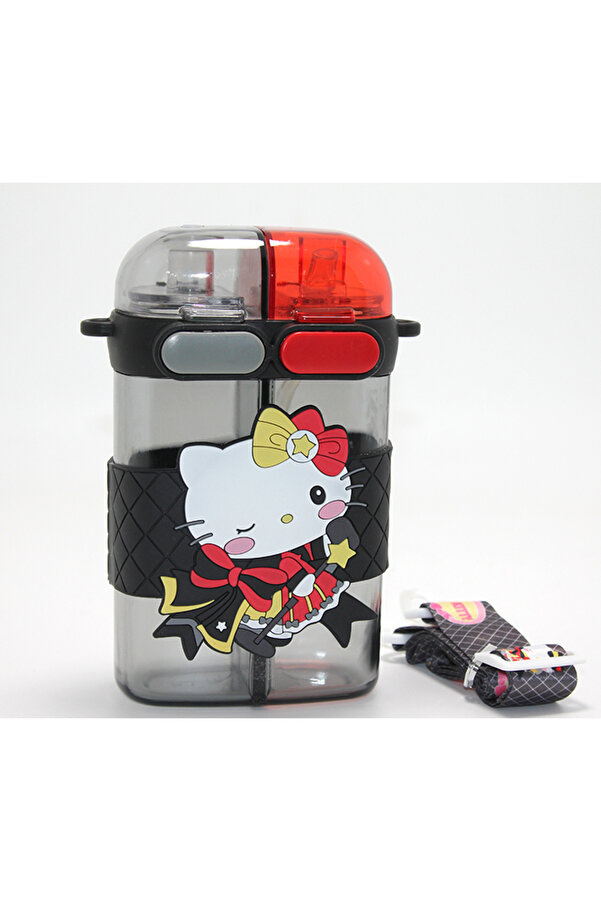 NW NessiWorld Hello Kitty Figürlü Çift Bölmeli Pipetli Suluk