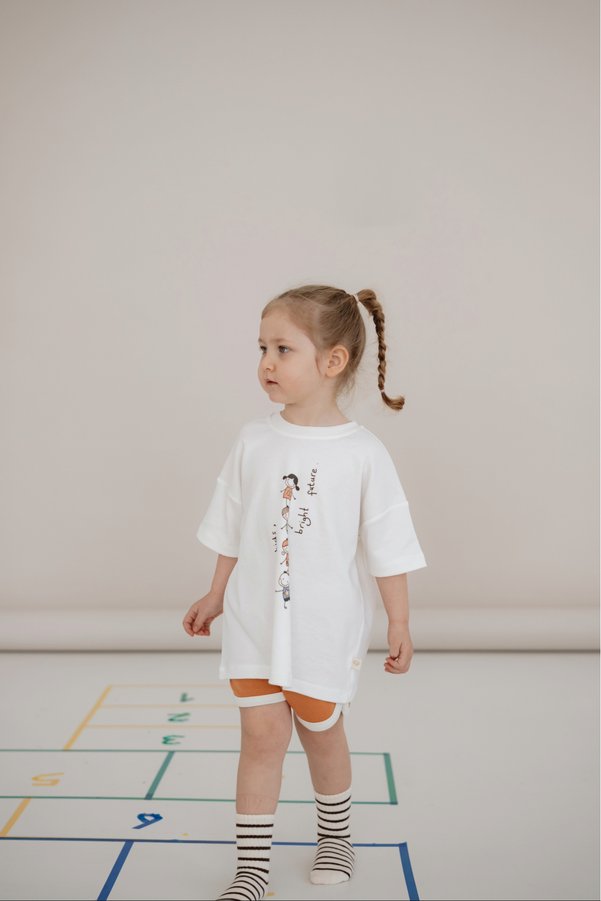 Oh La La Koala For Little Ones Brave April 23 Children's Printed Oversized Short Sleeve T-Shirt