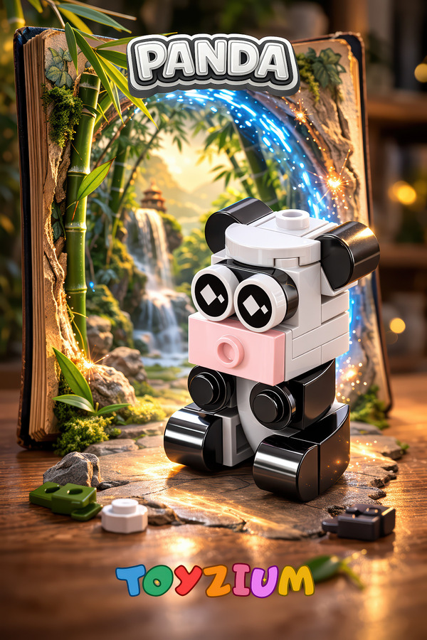 Shem Panda Yapı Blok Oyuncak (35 Parça) – Mini Sevimli Hayvanlar Model Yapım Seti