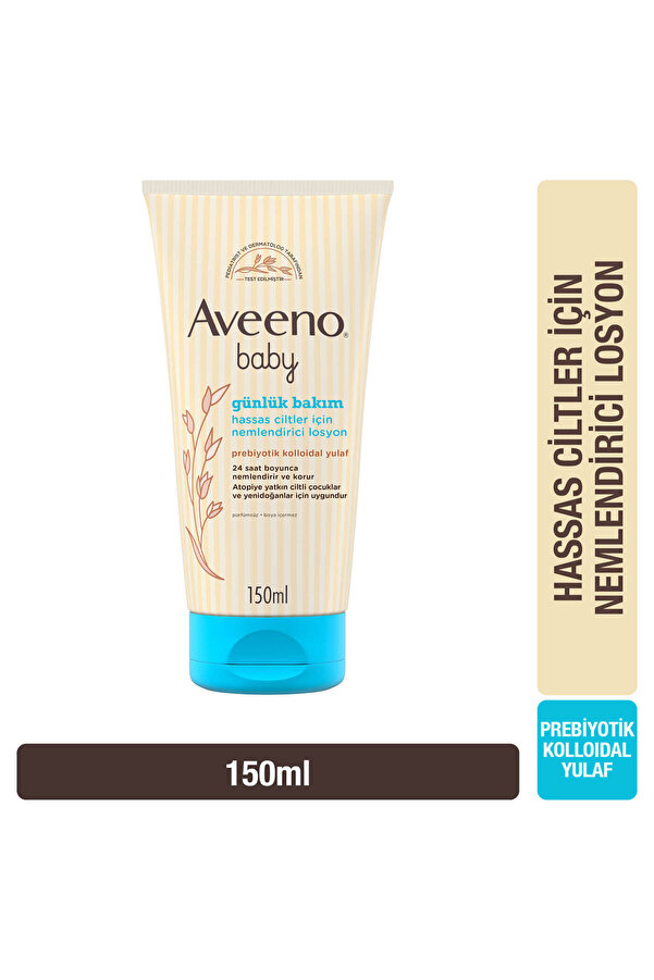 Aveeno Baby Bebek Losyonu 150 ml – Prebiyotik Kolloidal Yulaf ile Hassas Ciltler İçin Nemlendirici ve Koruyucu