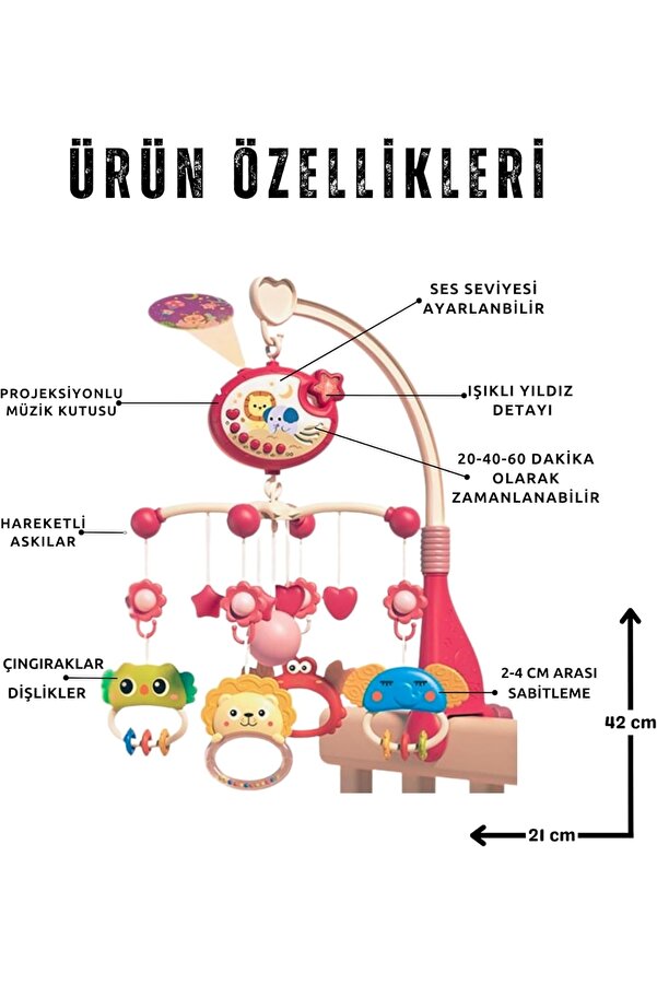 KentOyuncaK Bebek Dönencesi - Müzikli ve Işıklı Çıngıraklı Projektör