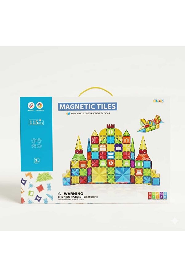 Daily Bazaar 115 Parça Manyetik Yapı Blokları Eğitici Akıllı Mıknatıslar Seti (56x40 cm Dev Kutu)