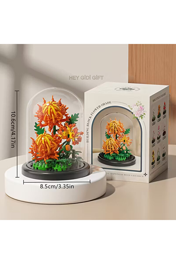 HEY GİDİ GİFT Fanuslu Çiçek Serisi – 224PCS – Mini Blok Yapı Oyuncakları Seti