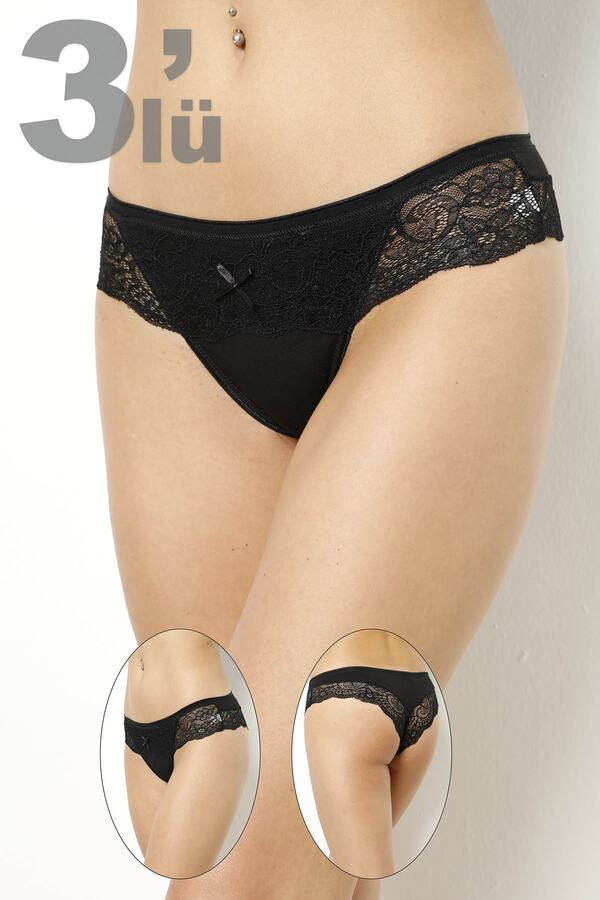 Sevim-3 Pack Cotton Lace Women's Panties 1