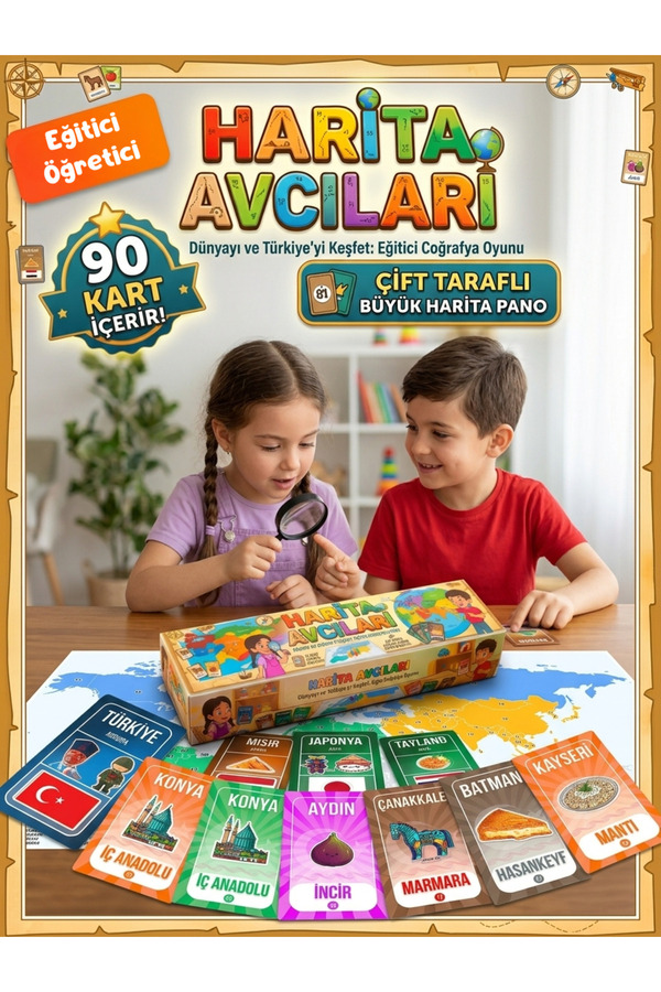 RKO Harita Avcıları | Eğitici Coğrafya ve Genel Kültür Kart Oyunu | Eğlenceli Aile Kutu Oyunu (6+ Yaş)