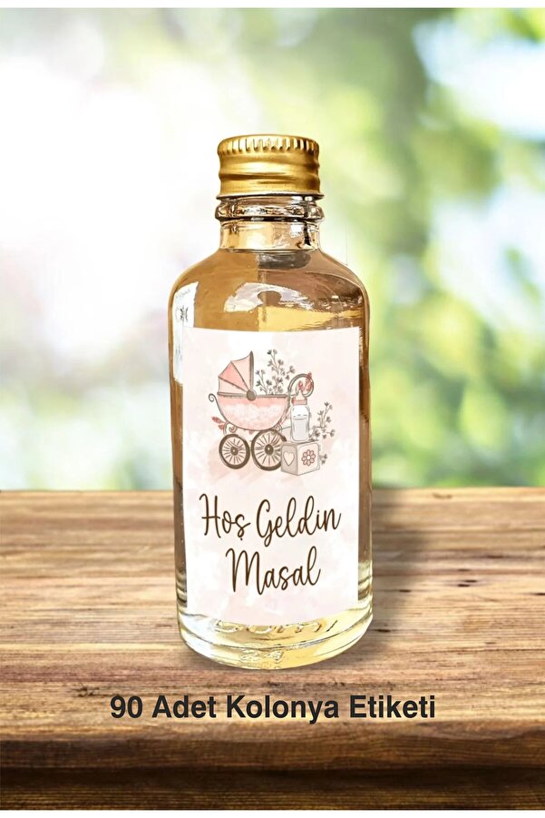 fırsatlar diyarı Hoş geldin Bebek Kolonya Şişe Etiketi Doğum Günü Etiketi / 90 Adet