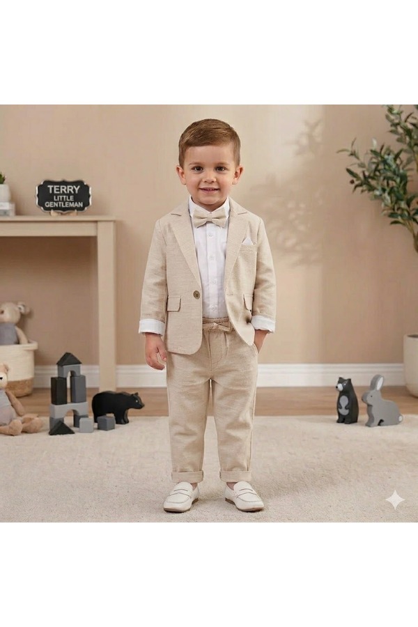 Momivi Kids Erkek Bebek&Çocuk Papyonlu ve Gömlekli 4'lü Bebek Mevlüt ve Bayram Seti