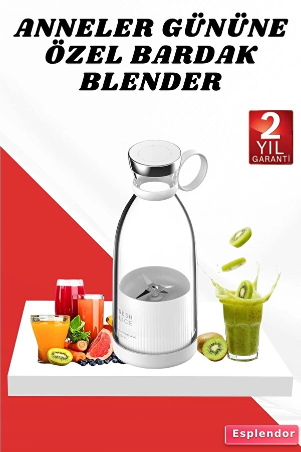 esplendor Anneler Gününe Özel Hediye Bardak Blender Paslanmaz Çelik Bıçaklı