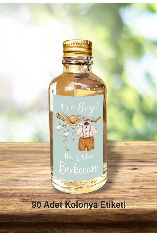 fırsatlar diyarı Hoş geldin Bebek Kolonya Şişe Etiketi Doğum Günü Etiketi / 90 Adet