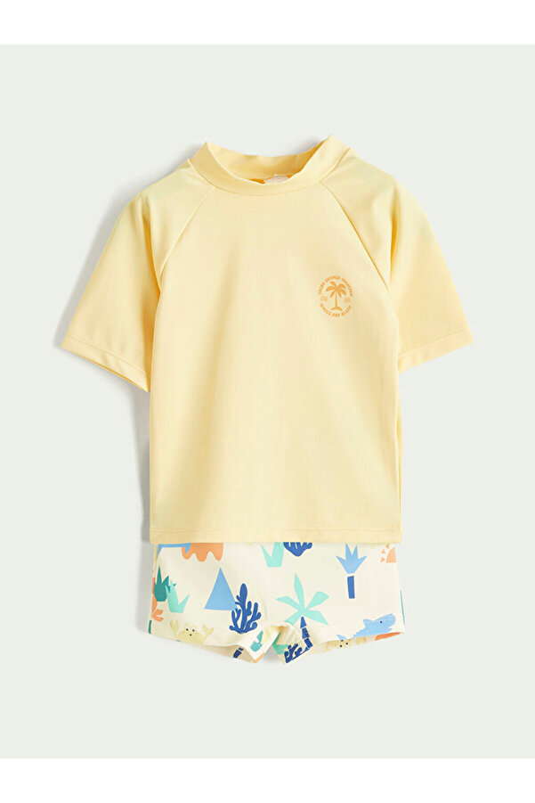 LC Waikiki Sarı Desenli Erkek Bebek Mayo Takımı