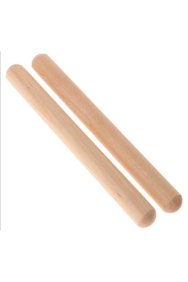 Toy Oyuncak Okul Öncesi 30 cm. Ahşap Ritim Çubuğu 1 Çift ( 2 adet Anaokulu Çocuk Etkinlik Perkusyon Müzik Aleti