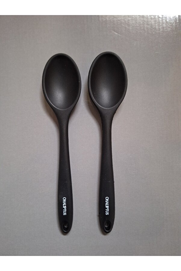 EMPA A V M Okaliptus Yanmaz Yapışmaz 2'li Küçük Silikon Kaşık Mama Kaşığı 20 Cm Lik