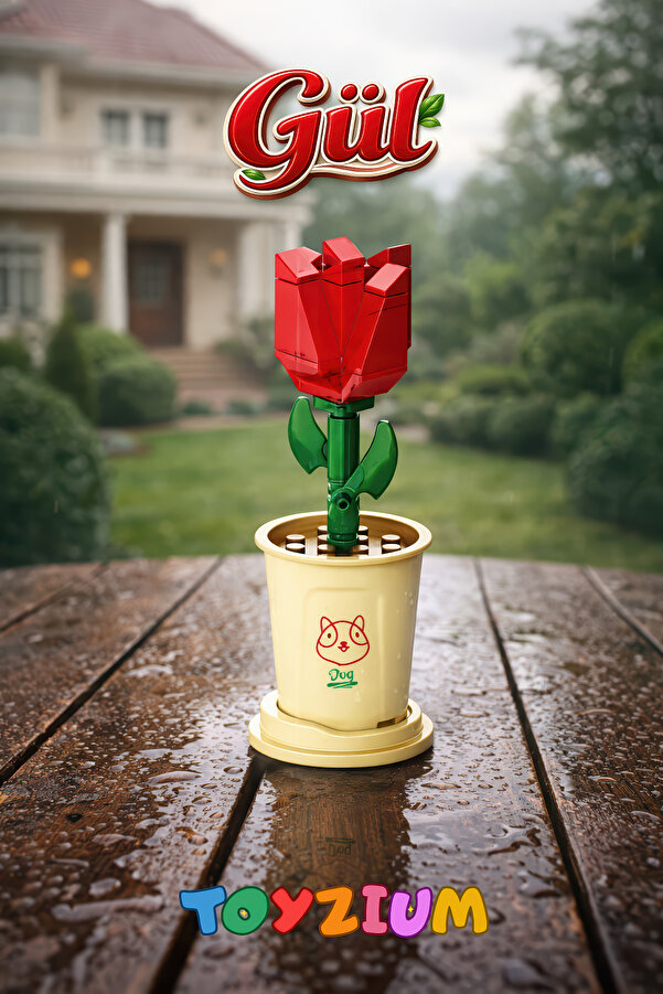 Shem Florist Gül Yapı Blok Çiçek Seti (32 Parça) - Rose Plant Series