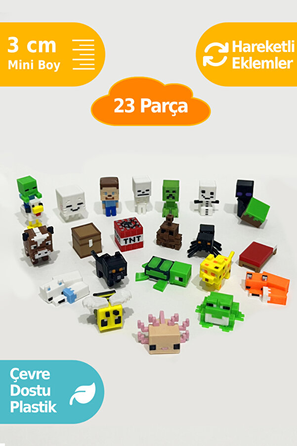Artimon 3D Store Blok Oyuncak Minecraft Mini Figür Seti 23 Parça