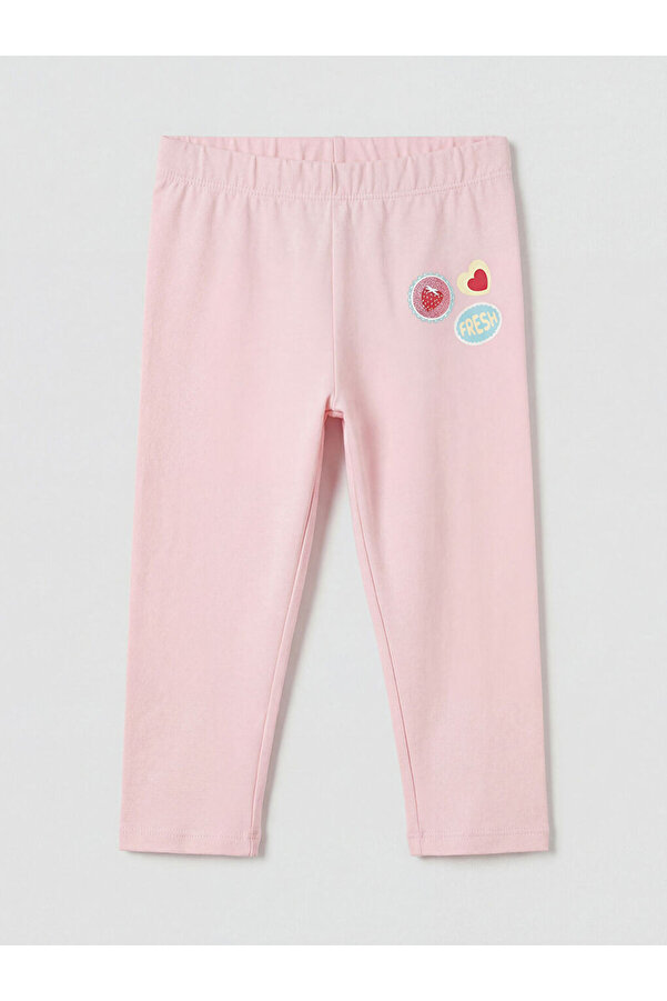 LC Waikiki Pembe Baskılı Kız Çocuk Tayt