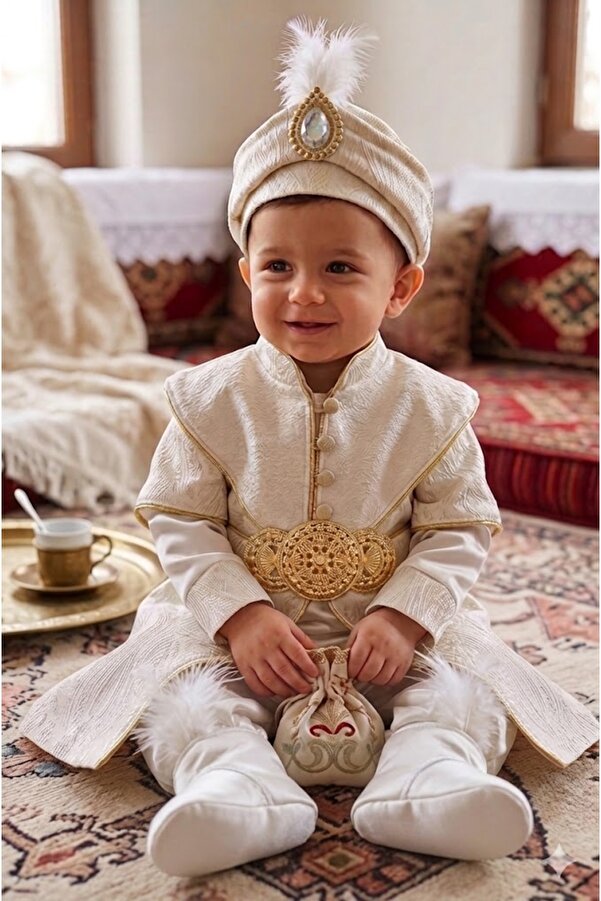 biyan collection Erkek Bebek Mevlütlük Şehzade Sünnetlik Mevlüt Sünnet Kıyafeti Erkek Çocuk Hediye Bebek Hediyelik