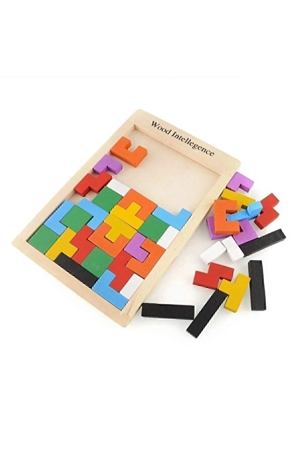 Çukurova Ahşap Ahşap Tetris Blok Puzzle Zeka Oyuncağı Montessori Beceri Gelişimi El Beceri Oyuncağı