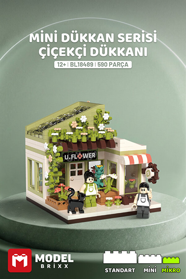 ModelBrixx Balody Mini Dükkan Serisi Çiçekçi Dükkanı Yapı Bloğu Seti 590 Parça