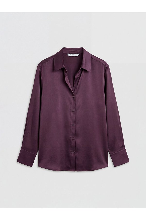 LC Waikiki Plum Satin Women's Shirt