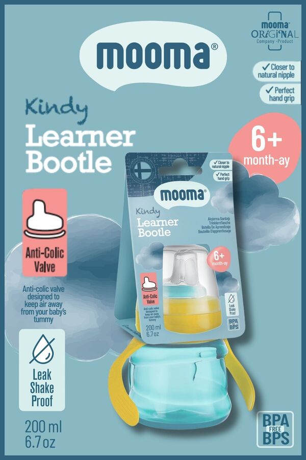 MOOMA Kindy Damlatmaz Egitici Su Alıştırma Bardağı 200 ml 6 Ay - Yellow Canary