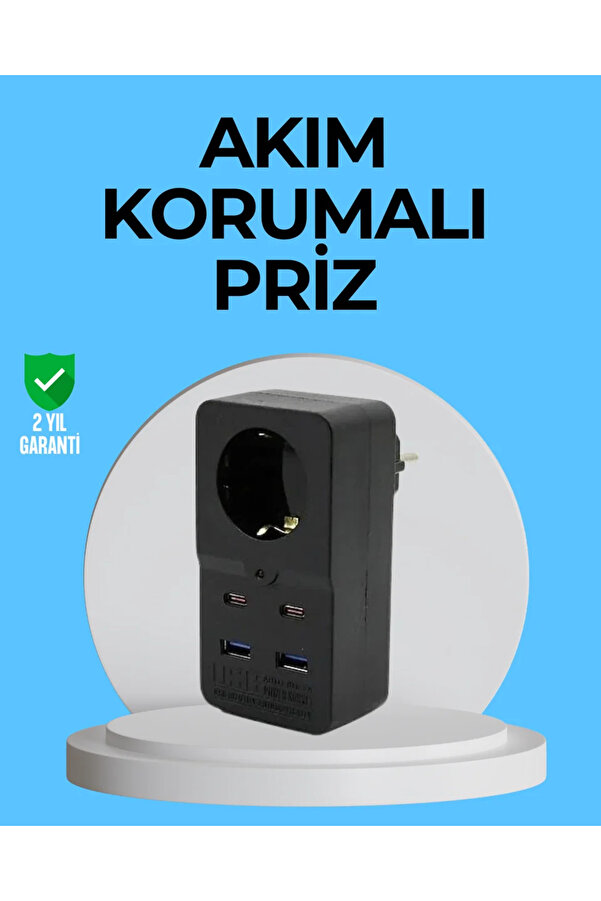 ASTRALTECH Termal Korumalı Priz Otomatik Çocuk Kilidi 4 USB Type C