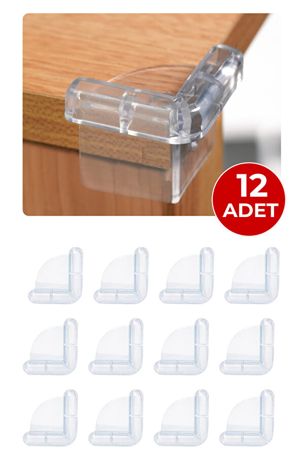 ketbox 12 Adet Silikon Köşe Koruyucu 3m Bantlı Çocuk Bebek Güvenlik Emniyet