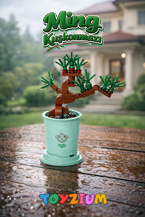 Shem Florist Ming Kuşkonmazı Yapı Blok Çiçek Seti (48 Parça) - Asparagus Retrofractus Plant Series