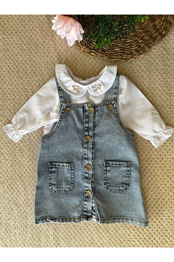 Oryeda Bebe Kız Bebek/Çocuk Gömlekli Kot Jile