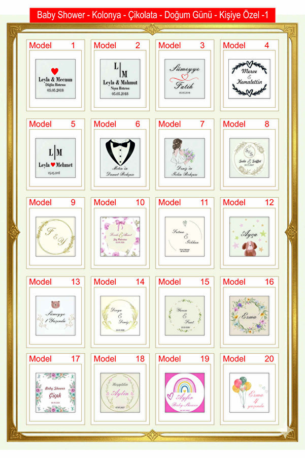Sim Tasarım Hoş Geldin Bebek - Doğum Günü - Kolonya - Çikolata - Kına - Nişan - Nikah - Düğün - Söz -140 ad etk