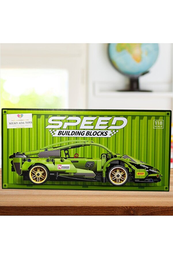 MİLKYADATOYS speed building blocks süper spor arabalar 1:18 ölçek 25-30 cm 420+ parça blok seti 8 FARKLI MODEL