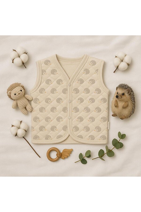 Necix's Bebe ERKEK BEBEK KAPİTONELİ KİRPİ DETAYLI YELEK