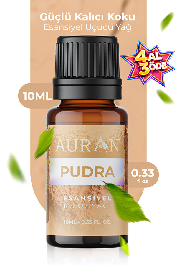 AURAN Pudra Esansiyel Uçucu Koku Yağı Buhurdanlık Yağı Difüzör Esansı Hobi Esansı 10ml